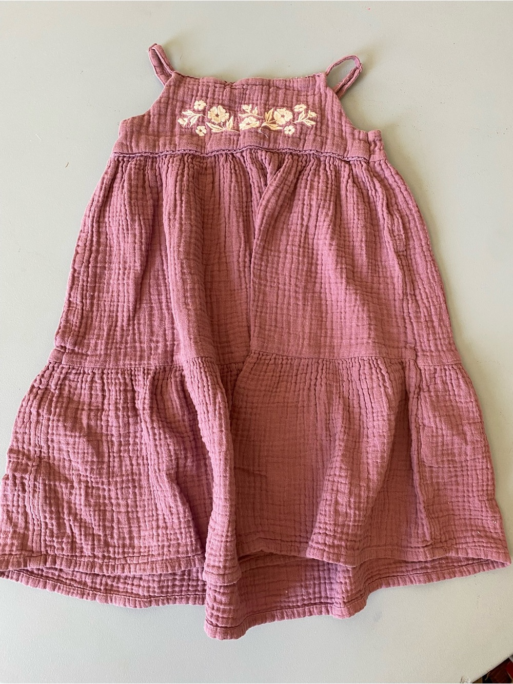 H&M 3T Cotton Gauze Sundress with Cream Embroidered Floral